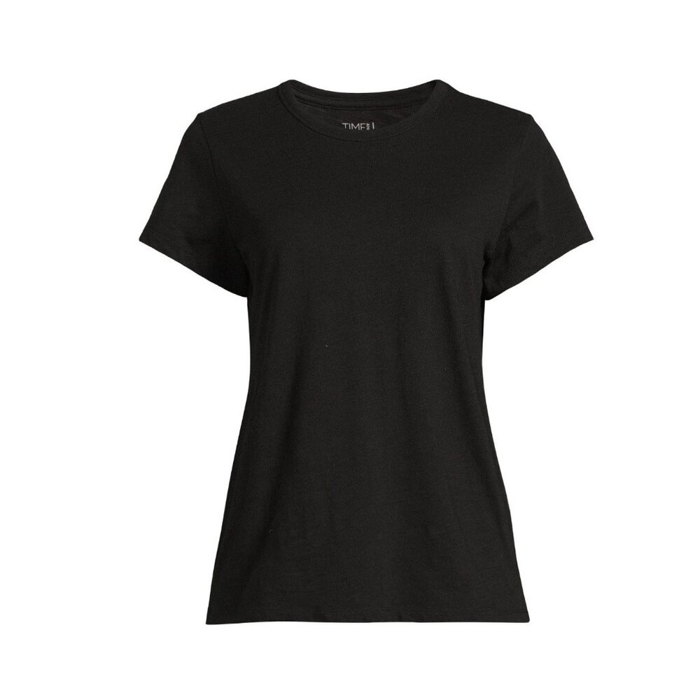 NWT Time and Tru Women’s Slub Jersey Crewneck Tee Size XXXL (22) - Black - Picture 5 of 5
